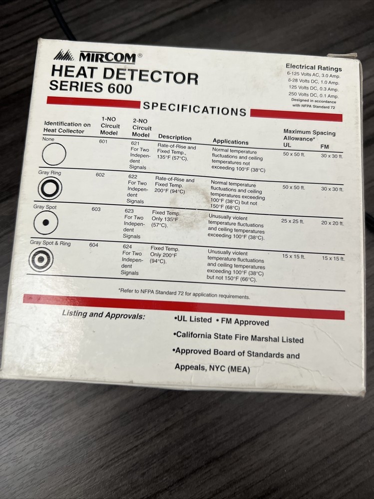 Mircom MIR-604 Heat Detector New