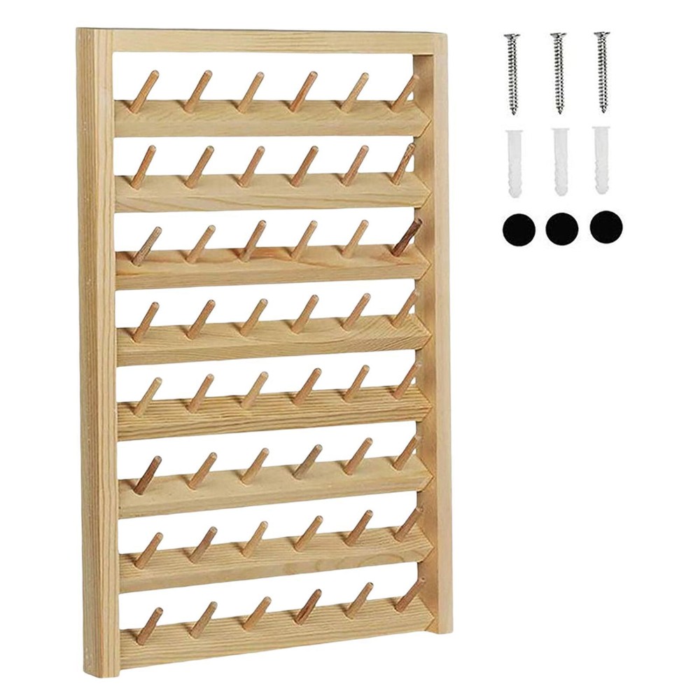 Thread Rack Wall Hanging Cone Stand Bobbin 48 Spools Shelf