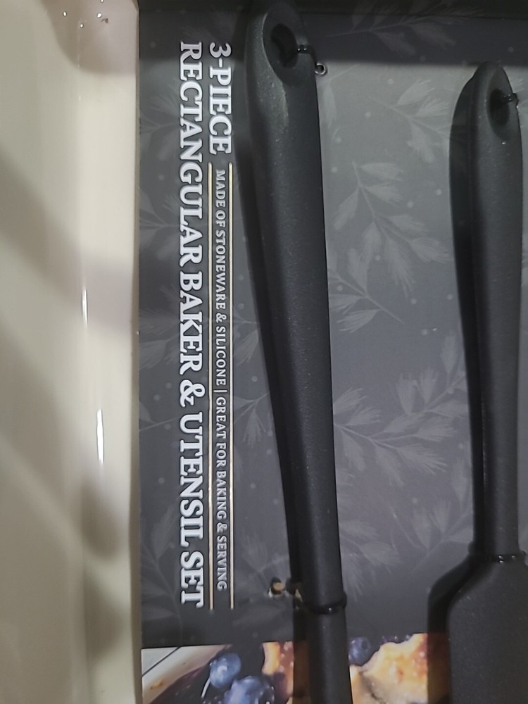 Thyme And Table Holiday Collection 3 Piece 4 Quart Rectangular Baker And Utensil