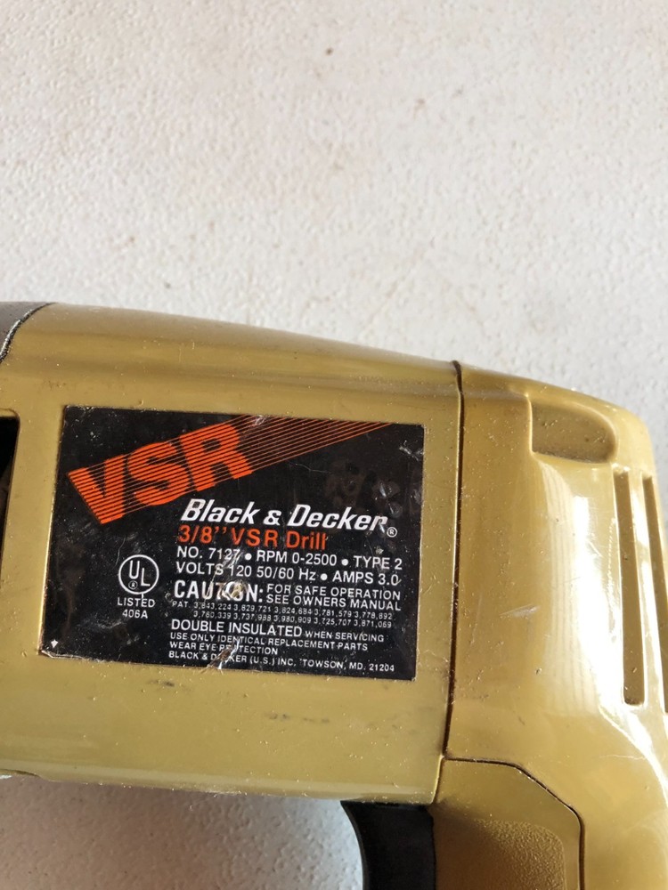 Black & Decker VSR 3/8" Corded Drill 7127 Type 2 WORKS #TOOL BIN