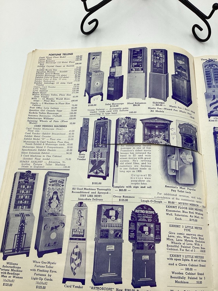 1955 Mike Munves Arcade Catalog & Original Operator Inserts-Complete Lot