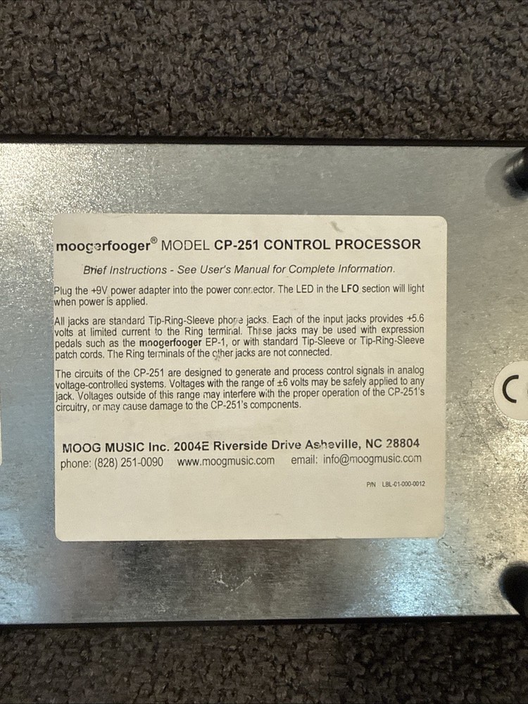 Moog Moogerfooger CP-251 Control Processor only in PRISTINE Shape Tested WORKS