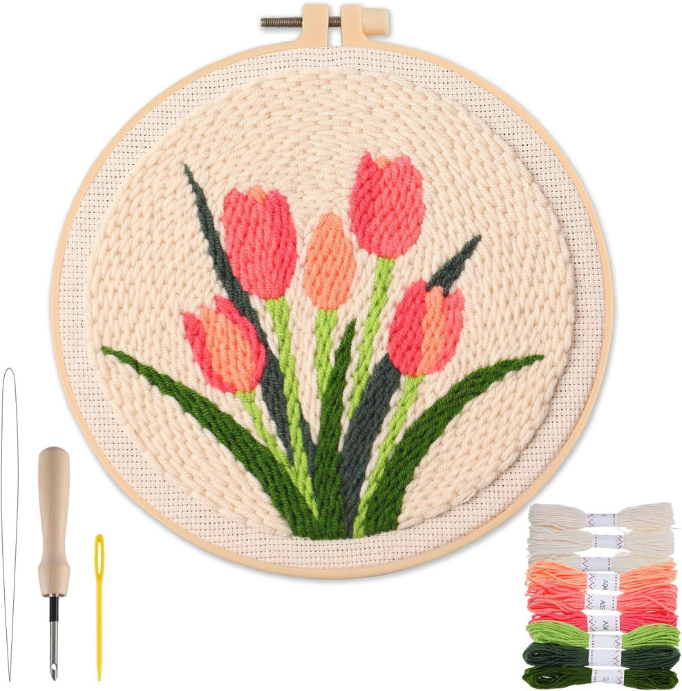 Punch Needle Kit Adults Beginner- Step-By-Step Guide & Video, Including Punch Ne
