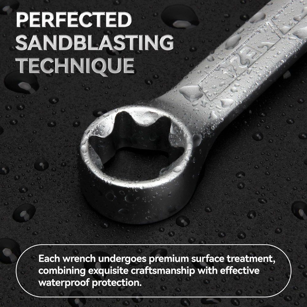 6-Piece E-Torx Wrench Set, Double Box End, CR-V Steel, Durable Tools