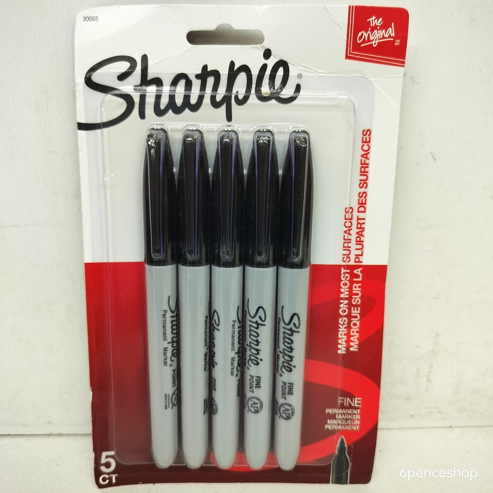 Sharpie 30665 5Ct Permanent Markers Fine Tip