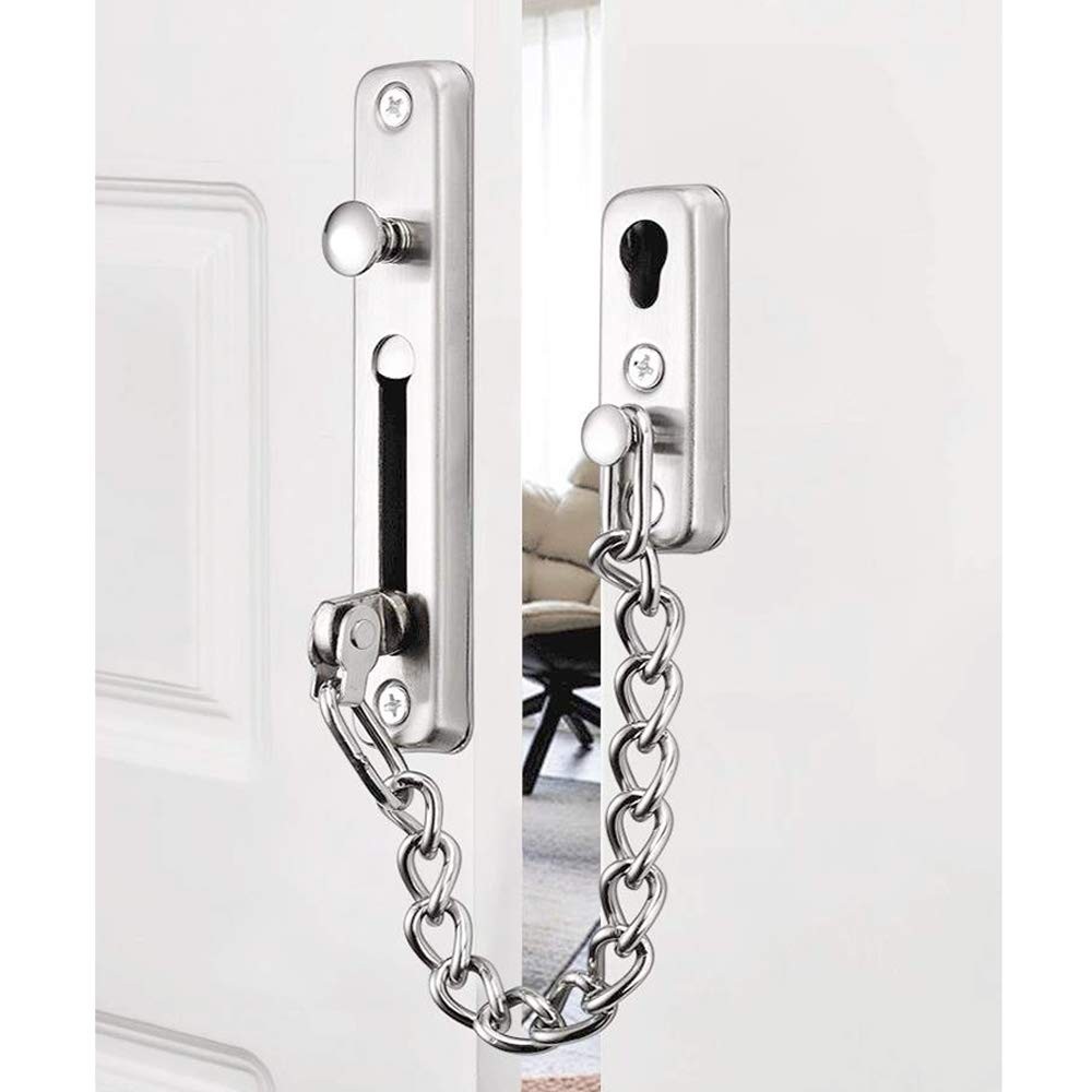 Anti-Theft Lock Security Chain Door Guard Reinforced Solid Latch Clasp...