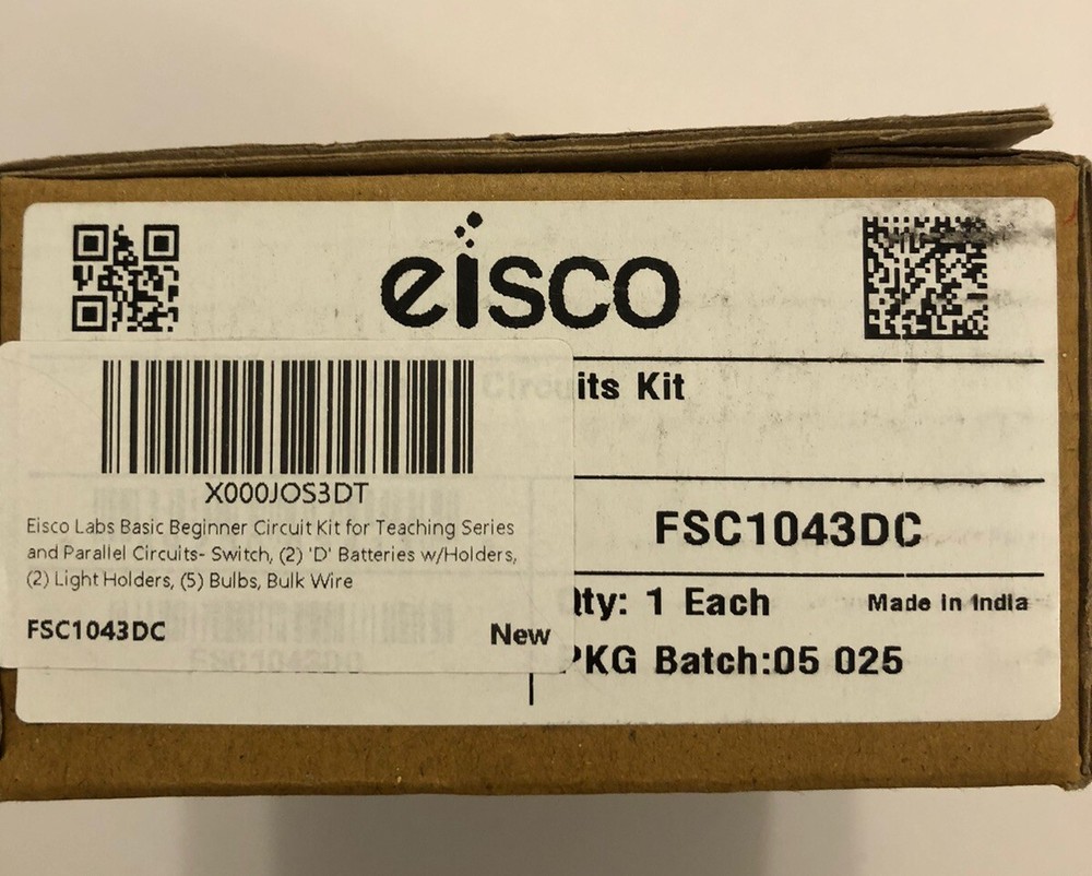 Eisco Labs Basic Beginner Circuit Kit Teaching Series Parallel Circuits Experim.
