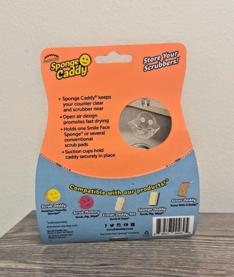 Scrub Daddy Scrub Caddy Self Draining Sponge Holder Suction Cup