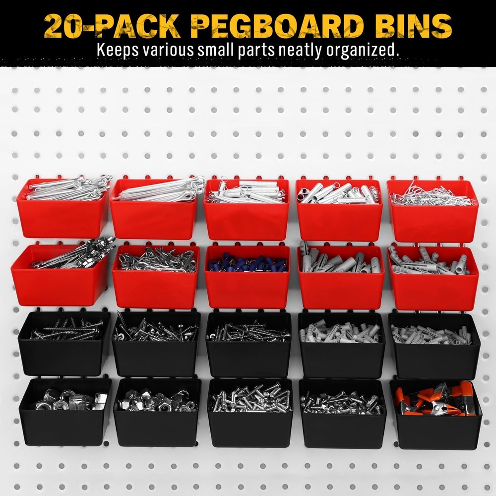 ELEAD 297 Piece Pegboard Hooks Kit, Peg Board Organizer Accessories with Bins...