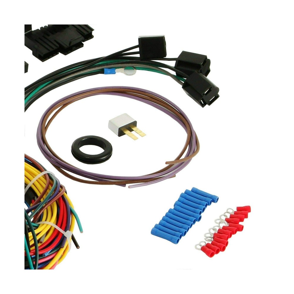 Universal Extra Long Wires 21 Circuit Wiring Harness Hotrod Kit Compatible wi...