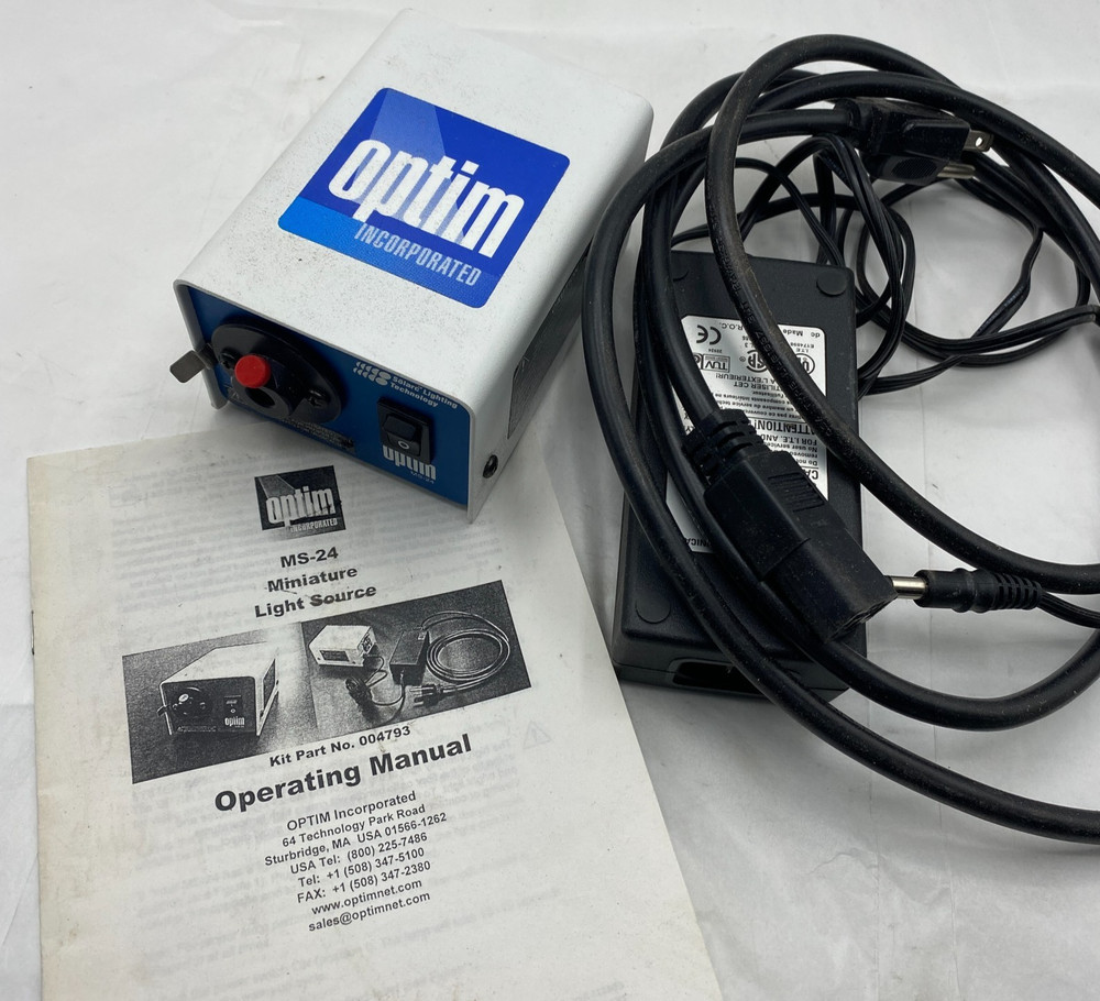 OPTIM INCORPORATED MS-24 MINIATURE LIGHT SOURCE PART NO: 004793 OPERATING MANUEL