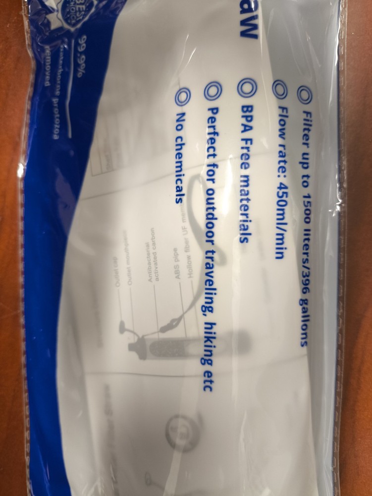 Portable Personal Water Filter Straw Purifying Device