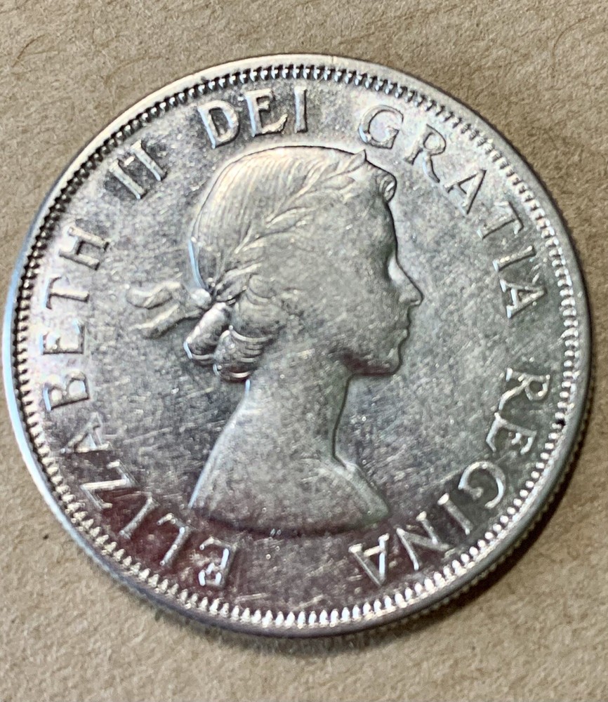 Canada 1958 *Dot* 50 Cents Silver Half Dollar, MS++++