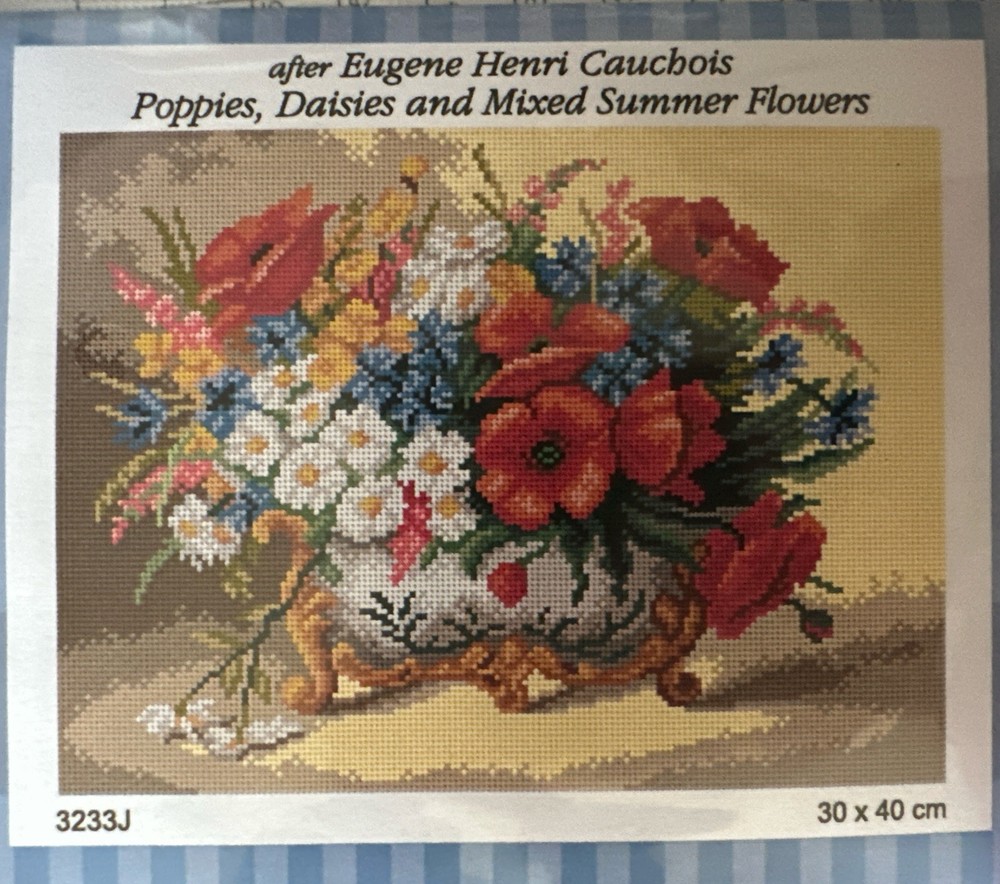 Printed Needlepoint canvas for halfstitch without Floss  30x40 Cm Orchidea
