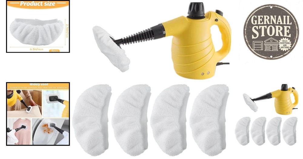 Eco-Friendly 4 PCS Reusable Microfiber Steam Mop Pads & Versatile Attachments