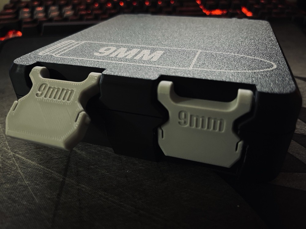 9mm Caliper Ammunition 100 Round Storage 3D Printed Container