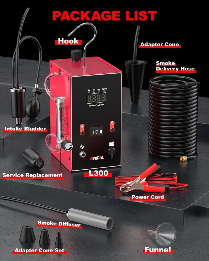 ANCEL L300 Digital EVAP Smoke Machine Tester Pipe Leak Detector Diagnostic Tool