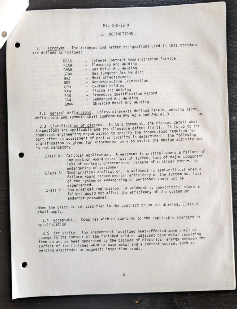 1988 Engineering Military Standard Specifications For Aerospace Applications