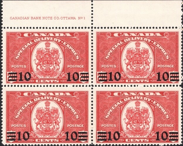 CANADA, 1939. Special Delivery E9 Block, Mint