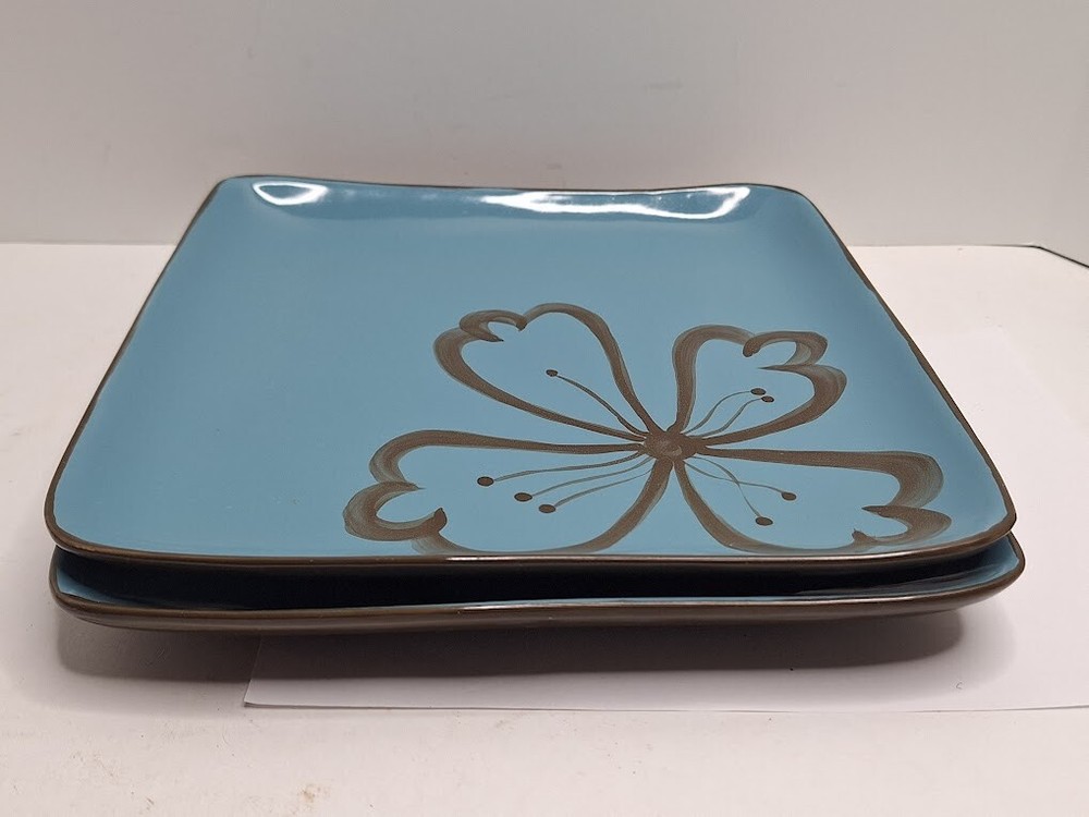 Pier 1 Hibiscus Square Dinner Plate 10 1/2"