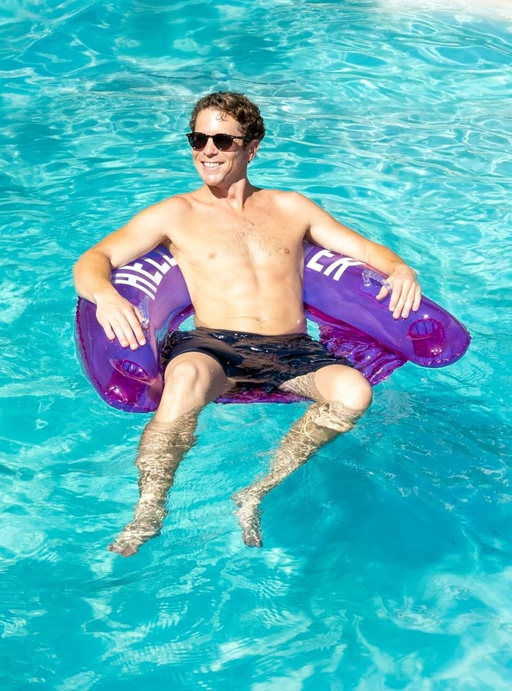 Pool Candy Hello Summer Inflatable Sun Chair Grape Purple Pool Float Beach New