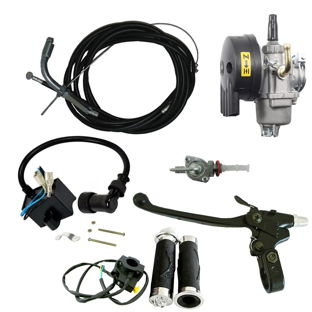 Handlebar Grip Set & Carburetor & Igniton Coil For 49cc 80cc Motorized Bicycle