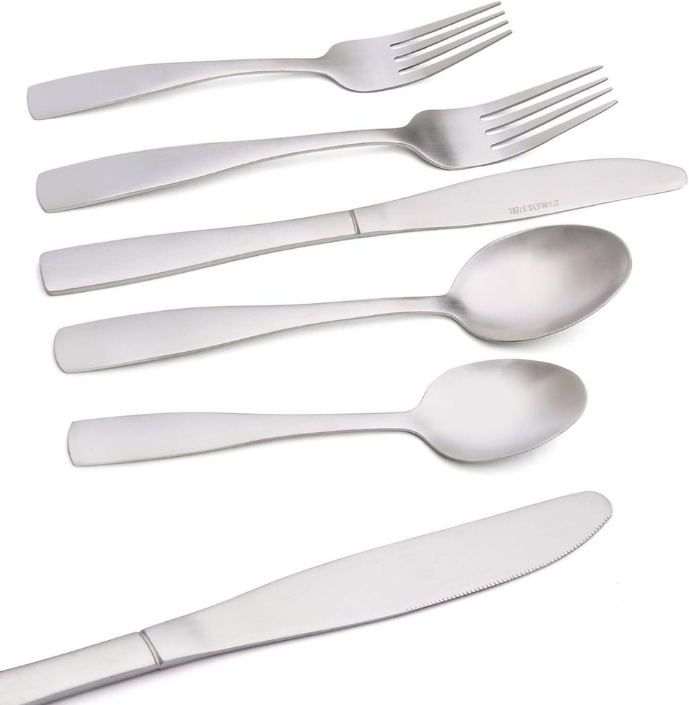 High-Quality Matte Silverware Set - Timeless Design - 20-Piece - Dishwasher Safe