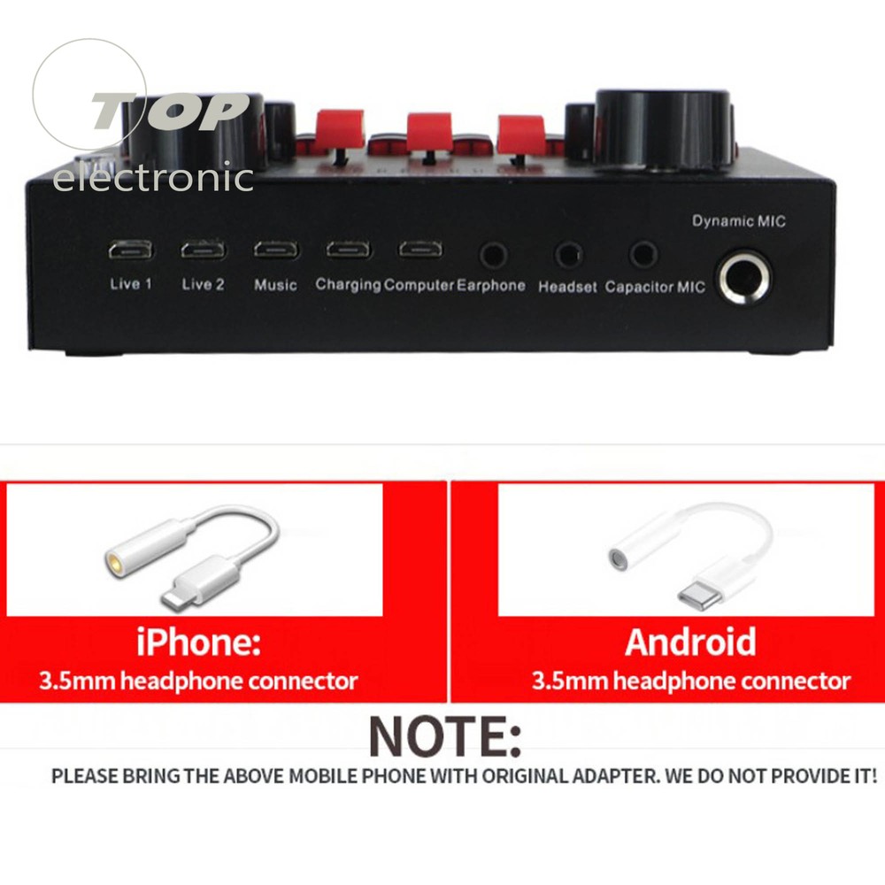 V8S Bluetooth4.2 Audio Broadcast Headset Microphone Webcast Live Sound Card