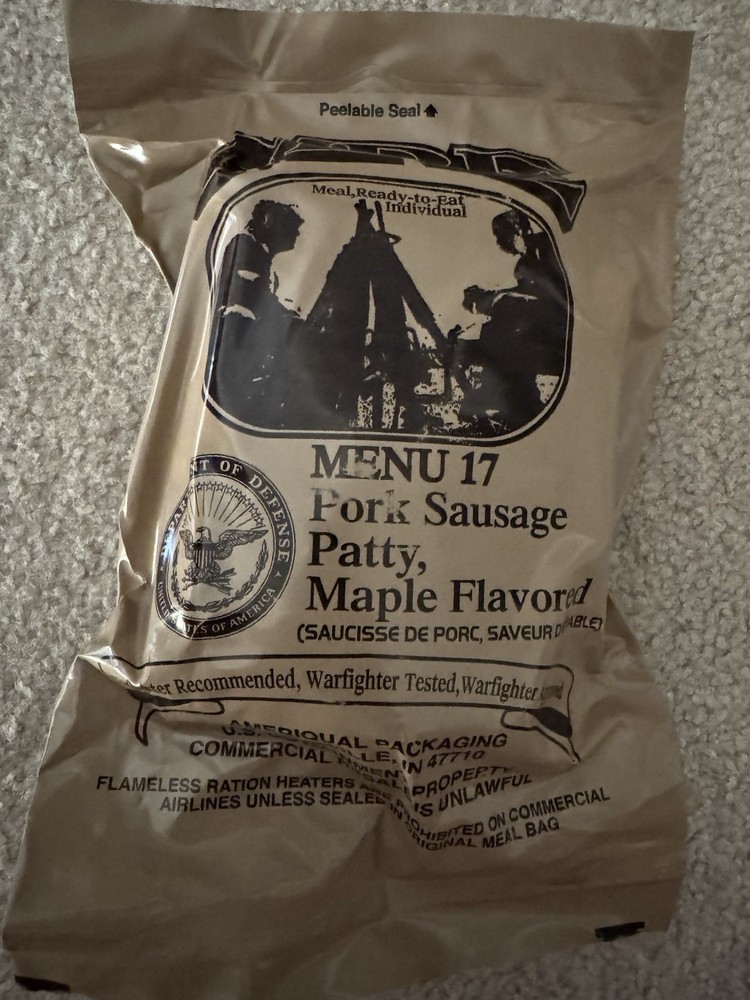 US MRE Menu 17 Pork Sausage Patty Maple Flavored