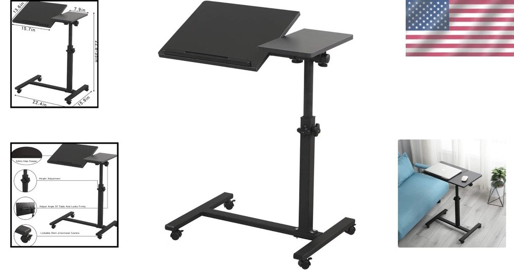 Multifunctional Rolling Tray Table with Wheels