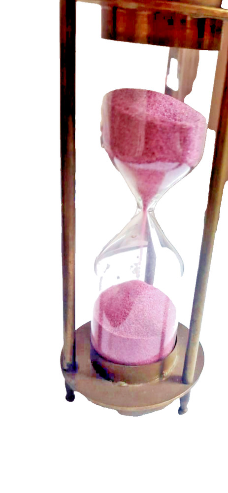 nautical brass sand timer hourglass. maritime double compass table decor gift