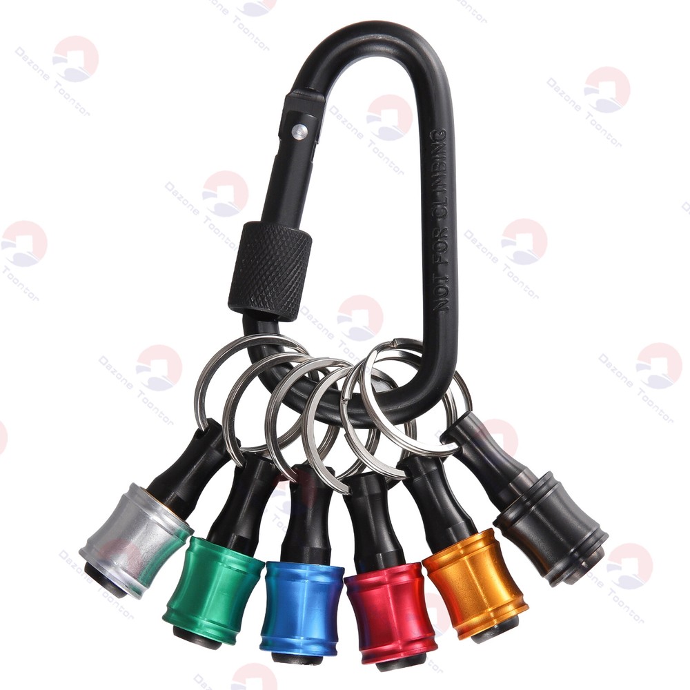 1/4" Hex Shank Quick Release Keychain Screwdriver Drill Bit Holder Bit Set LOTS