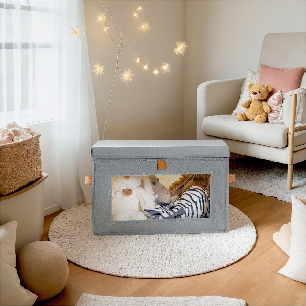 Small Fabric Storage bins - Collapsible Storage Bins with Open Window, 5 Pack...