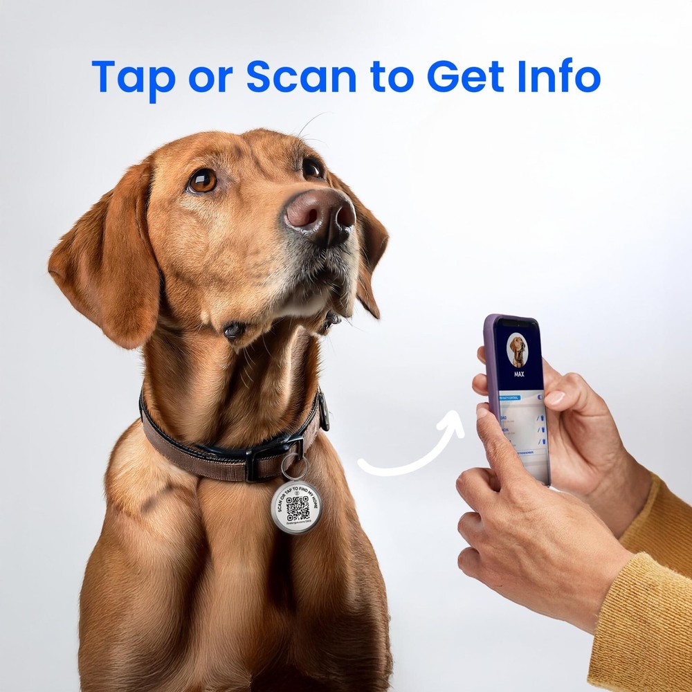 Argus Tech Tag - Epoxy Round Metal Edge Pet ID Tag with QR Code