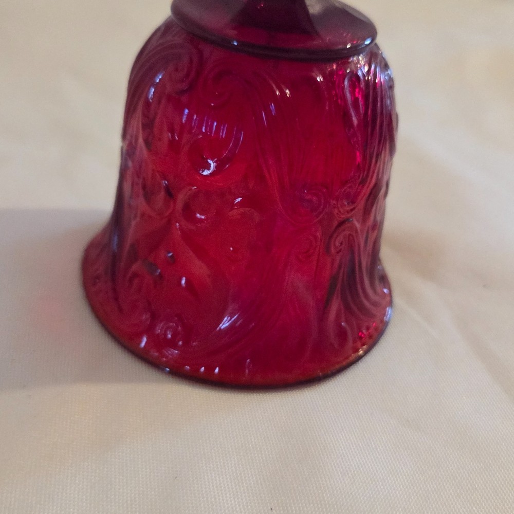Vtg L.E. Smith Ruby Red 40th Anniversary Bell 6 1/4"