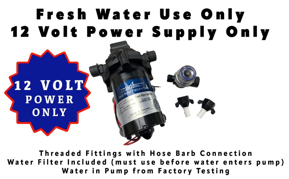 30 Gallon Fresh Water Holding Tank & 12 Volt Water PUMP ~~T-3000-CAC-WP-12V30