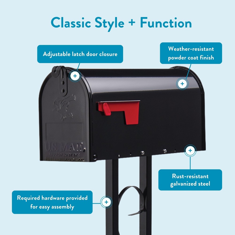 Architectural Mailboxes Mailbox-to-Go Weather-Resistant Steel Medium, Black