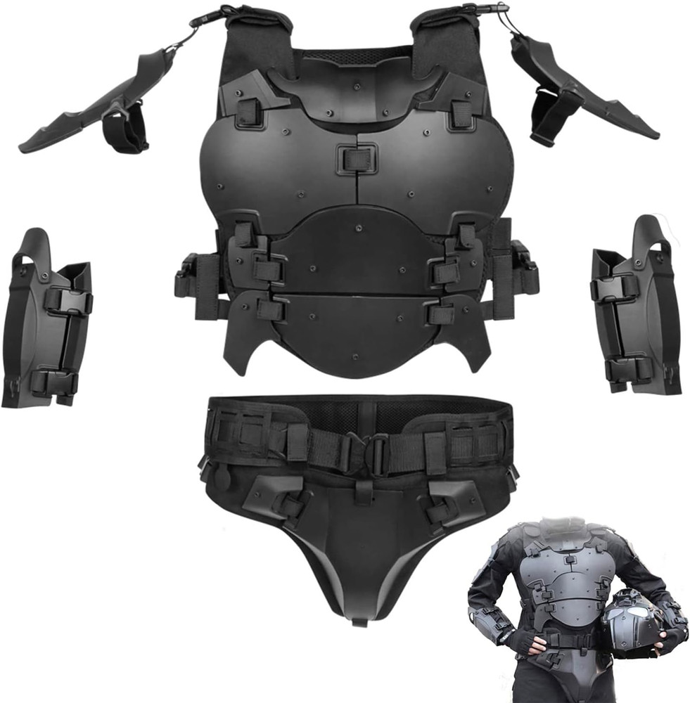 Airsoft Vest Armor Vests Adjustable Tactical Molle Chest Protector Set Paintb...