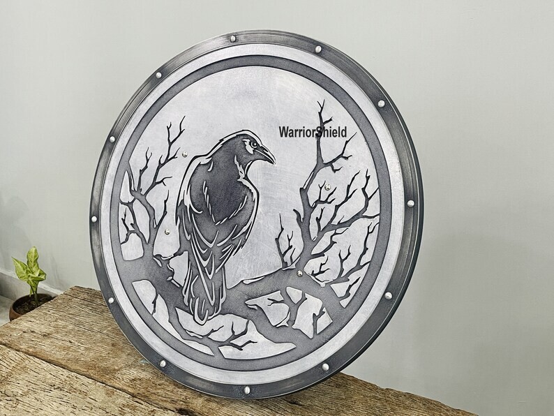 Handmade Medieval Premium  Shield | Raven Battleworn Shield