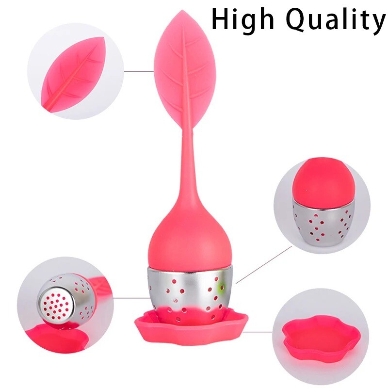 Steel ball infuser with leaf design