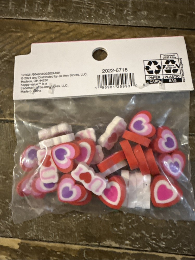 Happy Value Valentines Day Erasers 36 Count