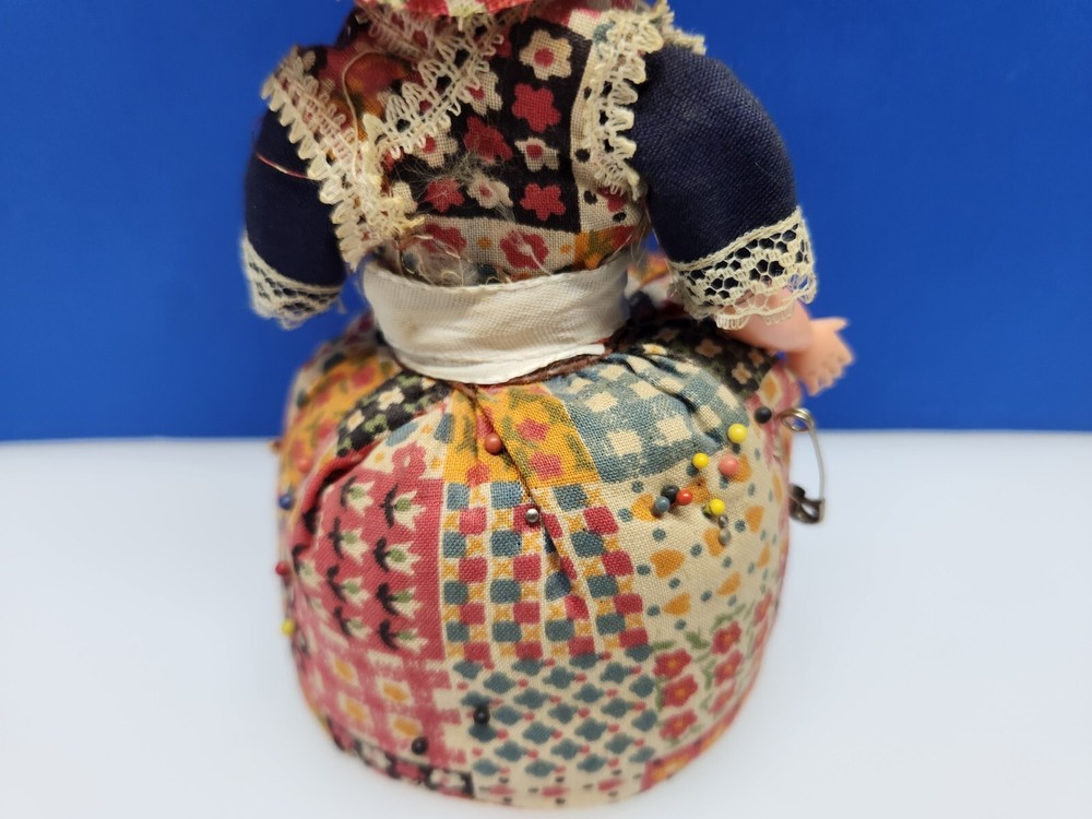 Vintage Pin Cushion Doll Missing Arm MCM Retro Sewing