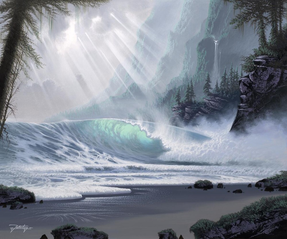 Ceramic Backsplash Tile Mural Beach Scene Seaside Ocean - Northern Pacific Magic