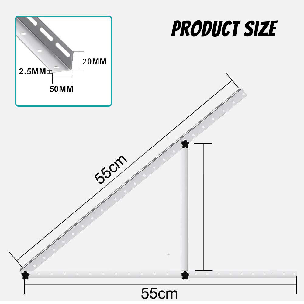 Solar Panel RV Tilt Mount Brackets Ground Roof Flat Surface Adjustable Foldable