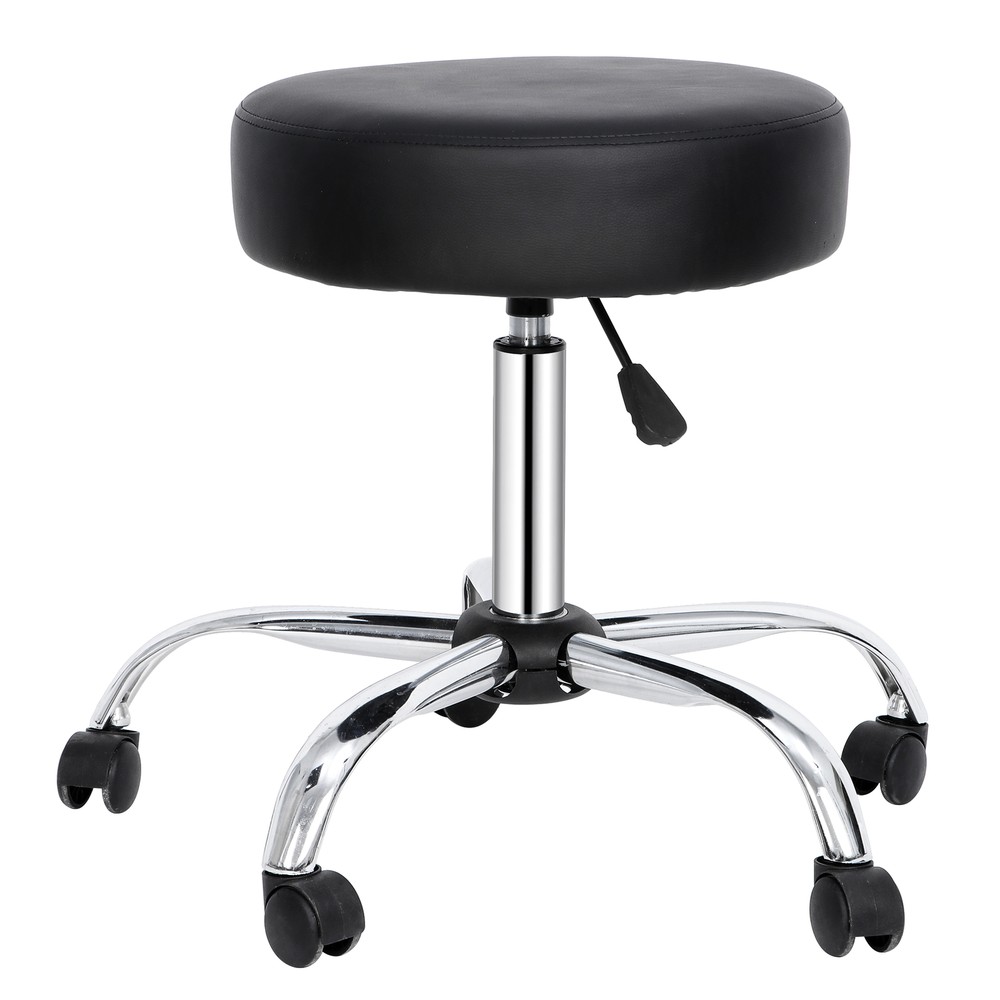 Cushioned Adjustable Rolling Stool and Wheels for Office Desk Home Kitchen