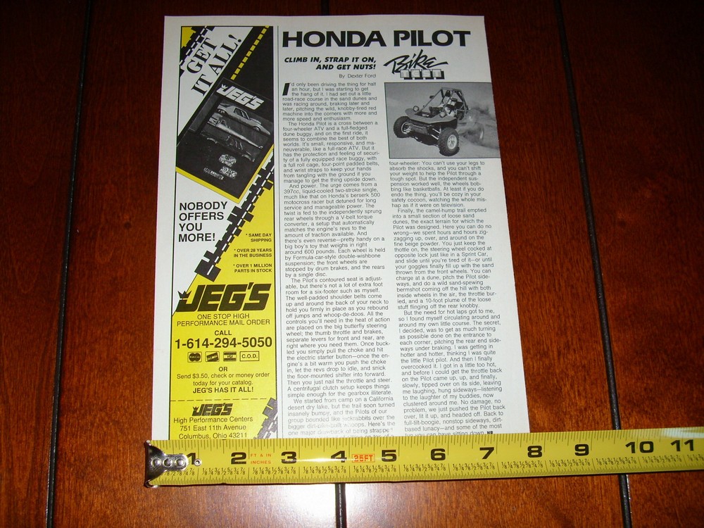1989 HONDA PILOT DUNE BUGGY - ORIGINAL ARTICLE