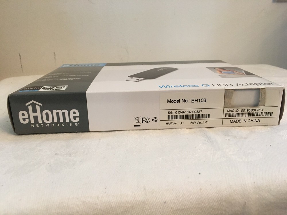 eHOME Wireless G USB Adadpter Model No EH103 Original Box