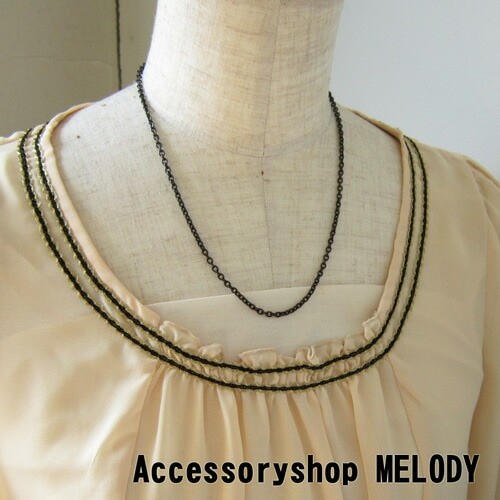 60cm Matte Black Chrome-Plated Oval Link Chain Necklace