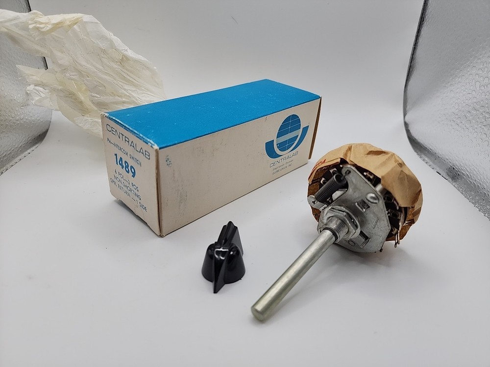 Centralab 1489 6 POL 3 POS NON SHORTING SPR RETURN Intercom Switch NOS