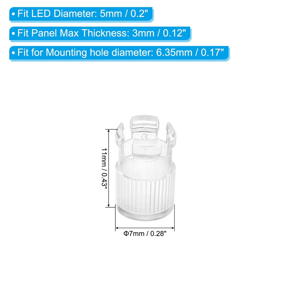 20Pcs 5mm LED Lamp Socket Light Emitting Diode Holder Cap Clear